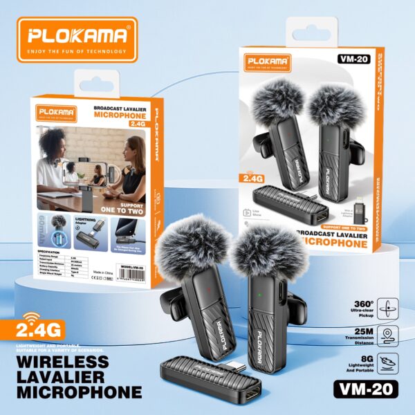 PLOKAMA wireless lavalier microphone